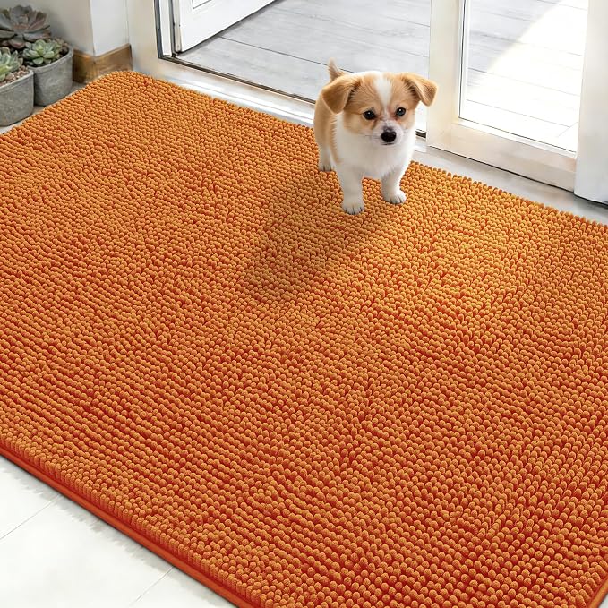 OLANLY Dog Door Mat for Muddy Paws 48x30, Super Absorbent Chenille Mud Mat | by OLANLY