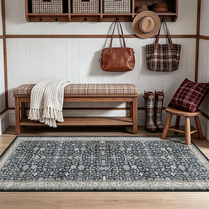 Floral Hallway Runner entryway Rug 2x5 - Image 6