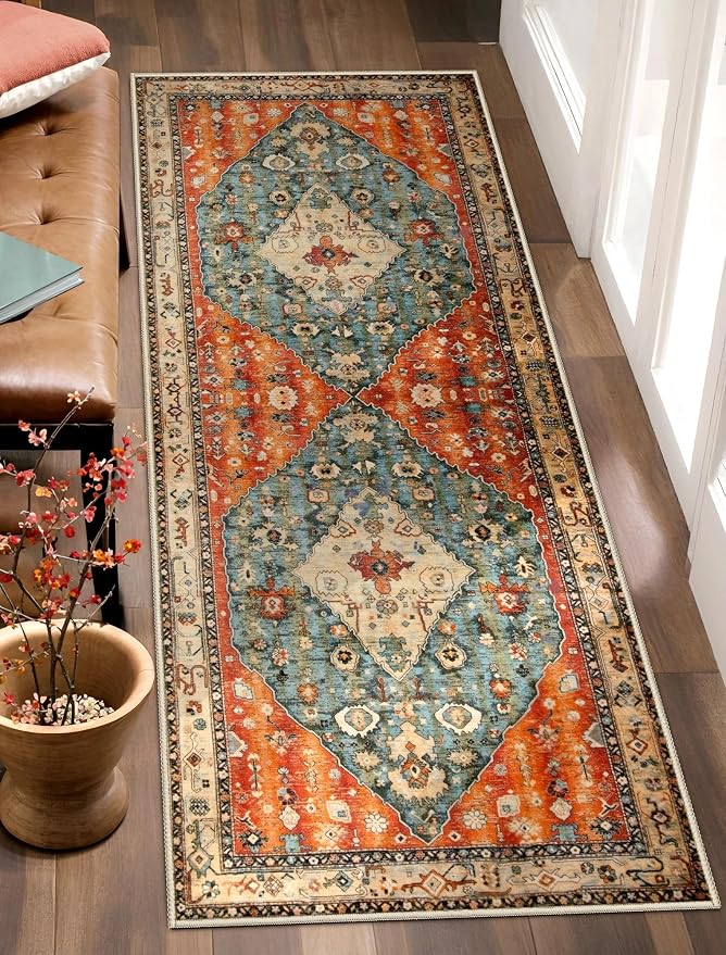 SERISSA 2x5 Washable Non Slip Boho Runner Rug - Image 2