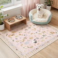 Soalmost 2x3 Dog Rugs for Entryway, Washable Door Mat Animal Soft Rug Pink | by Soalmost