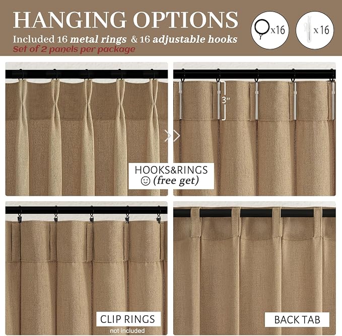 Extra Long Rust Brown Semi Sheer Living Room High Ceiling Curtains 108 Inch 2 - Image 4