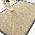 OLANLY Front Door Mat Outside 47x32, All-Season Absorbent Rubber Doormat | Beige by OLANLY