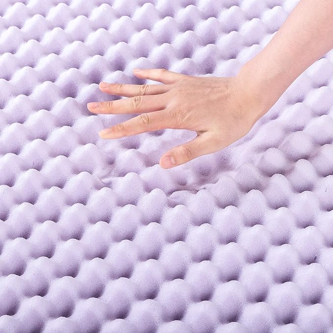Best Price Mattress 2 Inch Egg Crate Memory Foam Mattress Topper with Soothing Lavender Infusion, CertiPUR-US Certified, Dorm Essentials, Twin XL