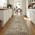 2x6 Hallway Runner Rug, Washable Vintage Retro Long Runner Rugs by Yarooge