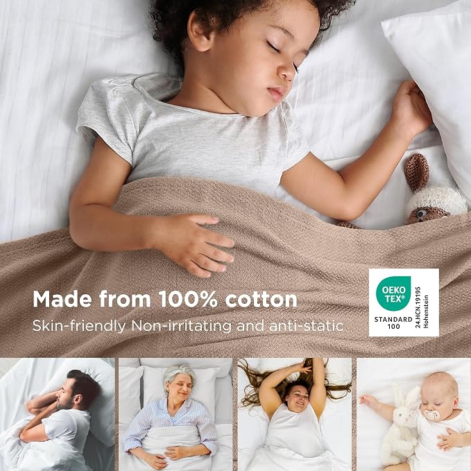 Bedsure GentleSoft 100% Cotton Blanket King Size - Image 2