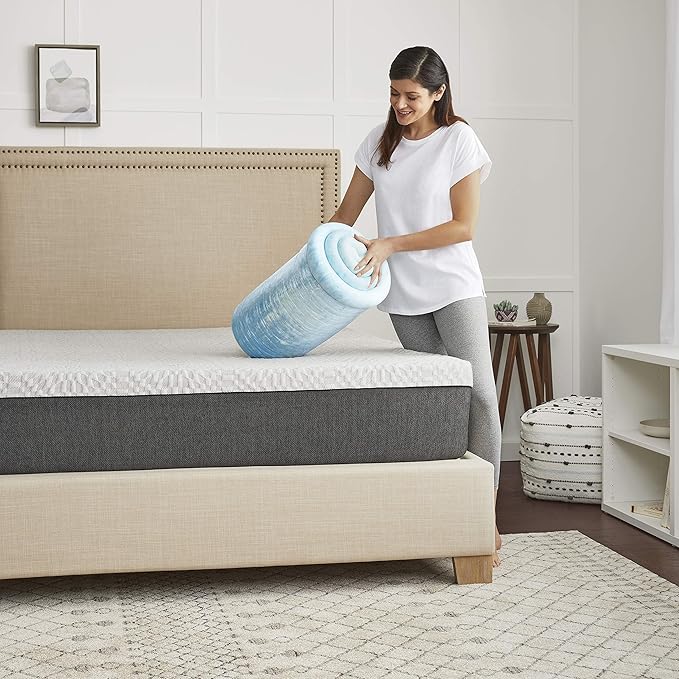 Sealy 1.5" SealyChill Gel Memory Foam Mattress Topper, Twin, White