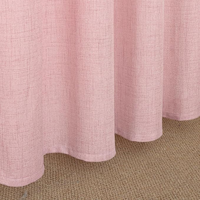 YoungsTex Light Pink Linen Curtains 63 Inch Length - Image 7