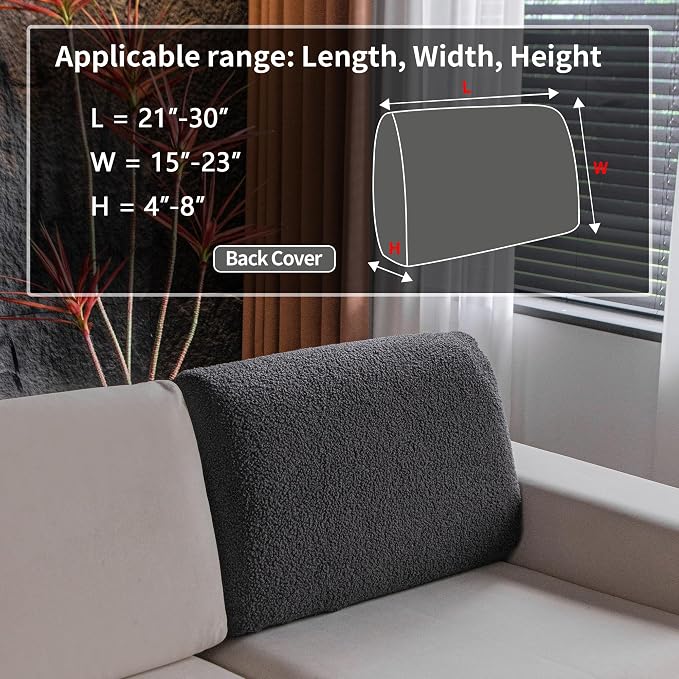 OHSIO Couch Cushion Covers for Sectional Sofa, Stretch Soft Sofa Slipcovers - Image 2