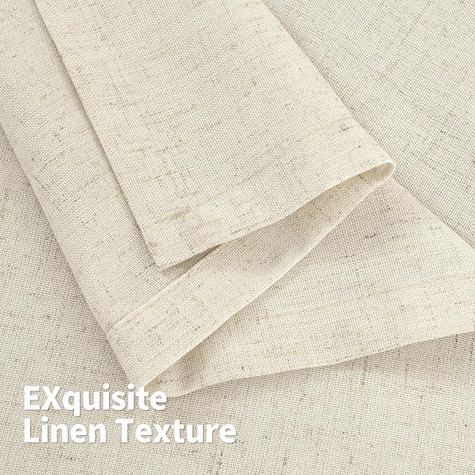 YoungsTex Beige Linen Curtains 45 Inch Length - Image 8