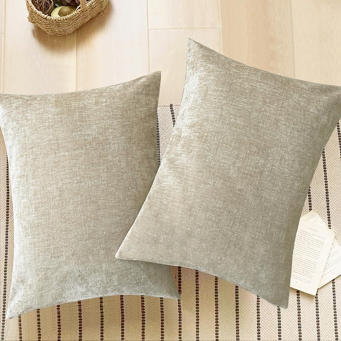 CaliTime Decorative Standard Throw Pillow Covers 26 X 20 Inches Light Taupe | - Image 5