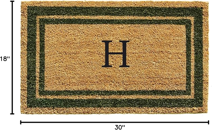 Calloway Mills 153041830H Sage Green Border 18" x 30" Monogram Doormat - Image 2