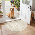 Soalmost Washable Half Circle Round Rug 2x3 Beige Small Half Moon Rug Entry | by Soalmost