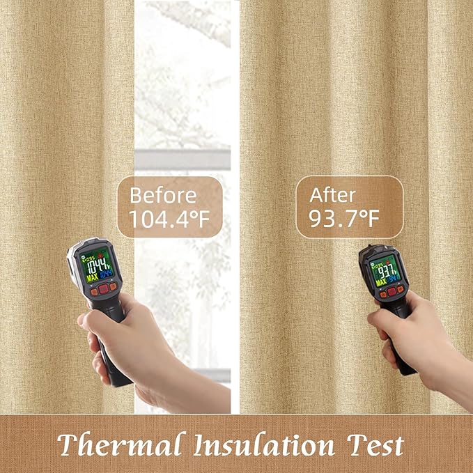Natural 100% Blackout Linen Curtains 84 Inches - Image 5