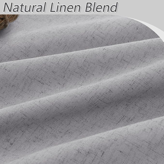 Grey 100% Blackout Curtains 63 Inch Length 2 Panels Set - Image 3
