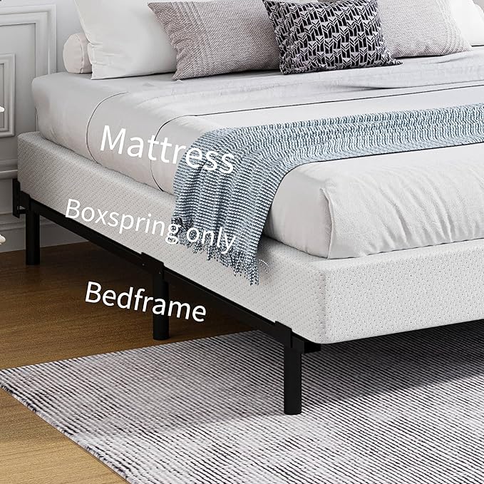 Queen Box Spring 9 Inch High Profile Strong Metal Frame Mattress Foundation, Quiet Noise-Free,Easy Assembly, 3000lbs Max Weight Capacity