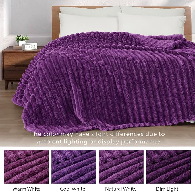 Exclusivo Mezcla Striped Twin Size Fleece Blanket - Image 3