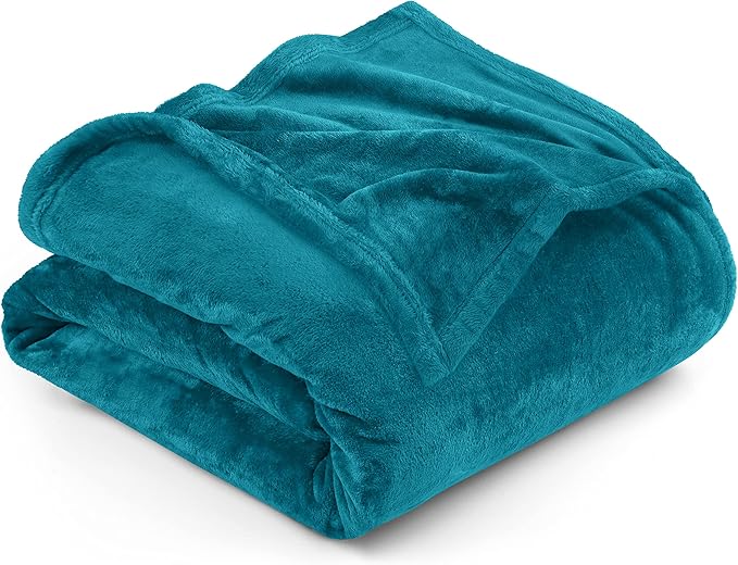 Utopia Bedding Fleece Blanket Queen Size Turquoise 300GSM Luxury Anti-Static Fuzzy Soft Microfiber Bed Blanket (90x90 Inch)