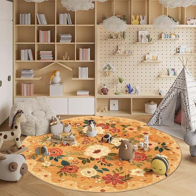 DUKINO 6ft Round Rug, Soft Washable Circle Rug - Image 4