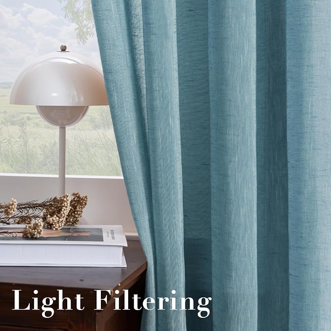 Window Treatments Linen Curtain Panels Open Weave - Image 5