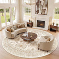 Round Rug 8ft, Circle Rug for Dining Room Table, Dining Room, Nursery Room by Zesthome