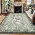 GarveeHome Provence Sage Green Area Rugs 10x13 Living Room, Botanical Grove by GarveeHome