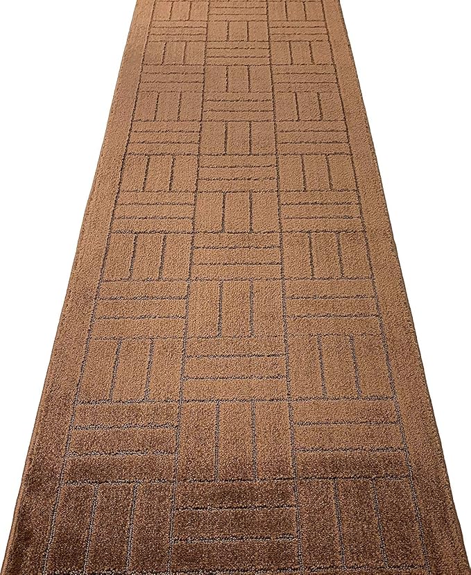 12 ft Long Brown Hallway Kitchen Runner Rug Non-Slip Washable, Custom Size - Image 3