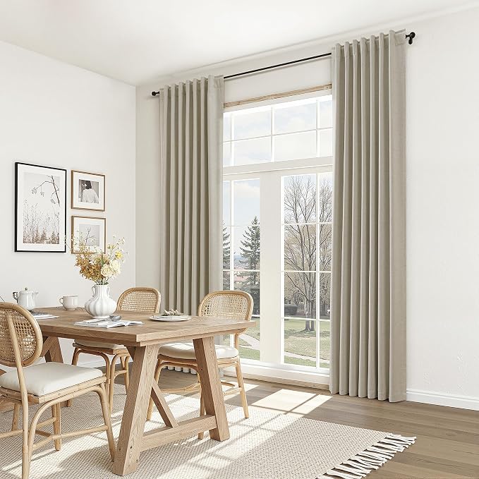 Extra Long 100% Blackout Linen Curtains - Image 8