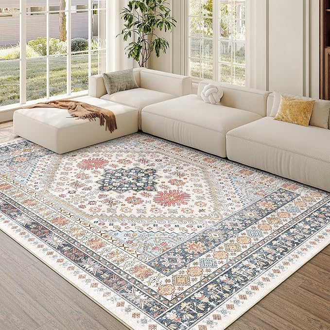 Pink Rugs for Bedroom-5x7 Area Rugs for Living Room, Dining Room, Low Pile by Zesthome