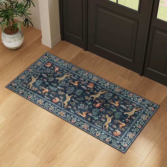 DUKINO 2x4 Rug for Entryway, Animal Washable Rug for Kitchen, Low Pile - Image 4