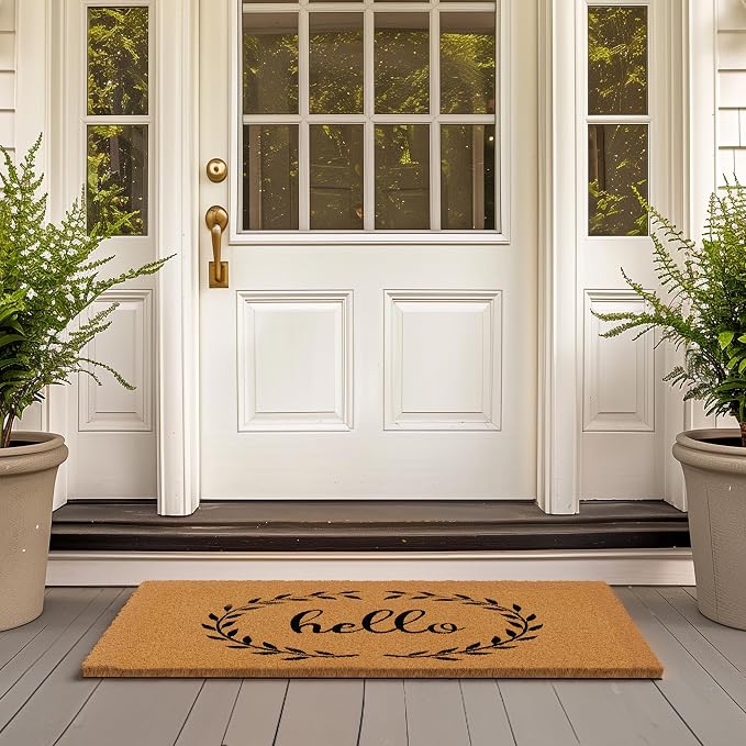 Barnyard Designs Natural Coco Coir Non-Slip Doormat | Heavy-Duty Welcome Mat - Image 4