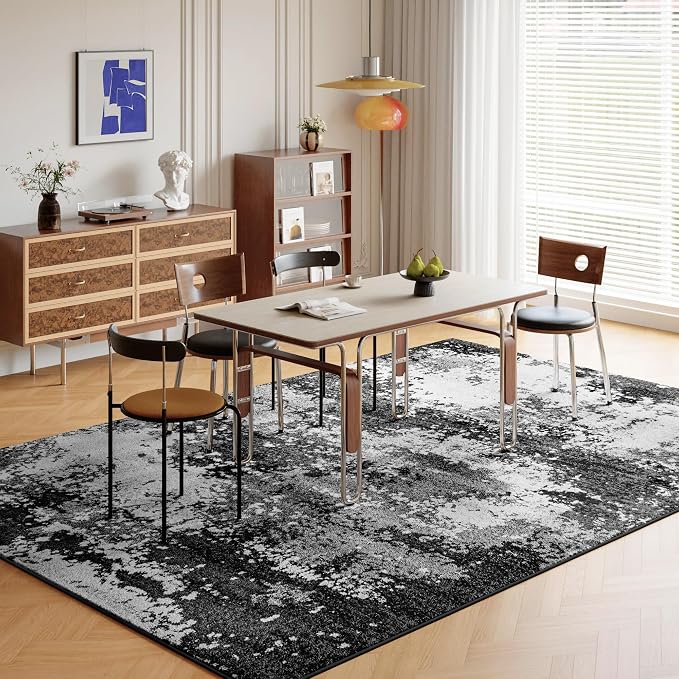 Black Washable Rug 5x7 Area Rugs - Image 3