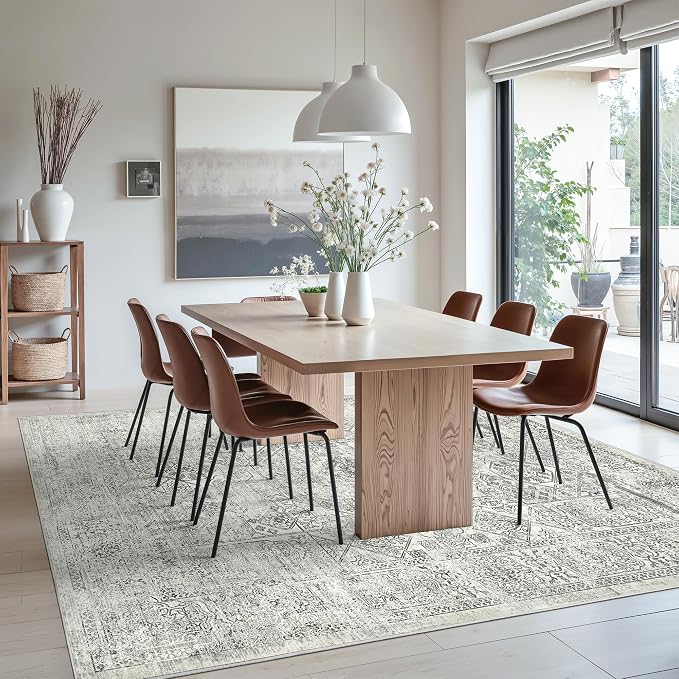 Soalmost Washable Area Rug 8x10 Large Soft Living Room Rugs Light Gray | - Image 8