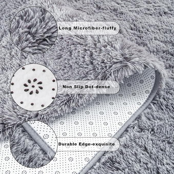 Chicrug Soft Area Rugs for Bedroom Living Room Plush Fluffy Rug 6x9 | Shag - Image 7
