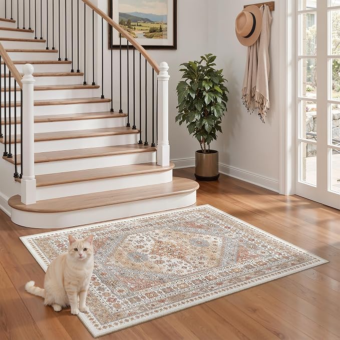 2x3 Rug Non Slip, Small Washable Entryway Rug, Runner - Image 8