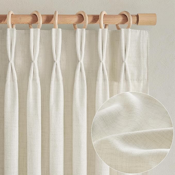 Light Filtering Thick Linen Viral Curtains 102 Inches Long - Image 7