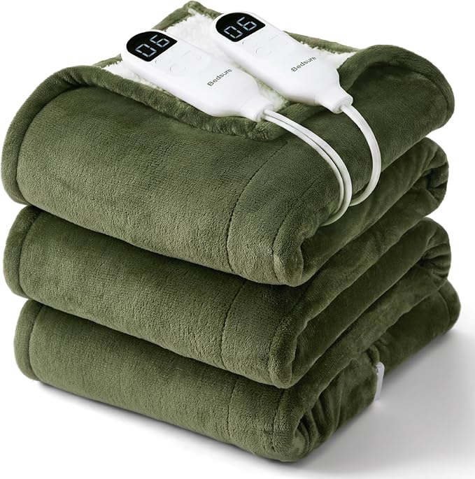 Bedsure Heated Blanket King Size, Dual Control Electric Blanket, 6 Heat/6 Timer by BEDSURE