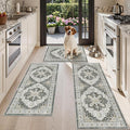 Madane Washable Kitchen Rug Set of 3 Small Area Rugs Non-Slip by Madane