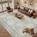 Soalmost 8x10 Area Rugs Large Washable Living Room Rug Non-Slip Green/Brown | by Soalmost