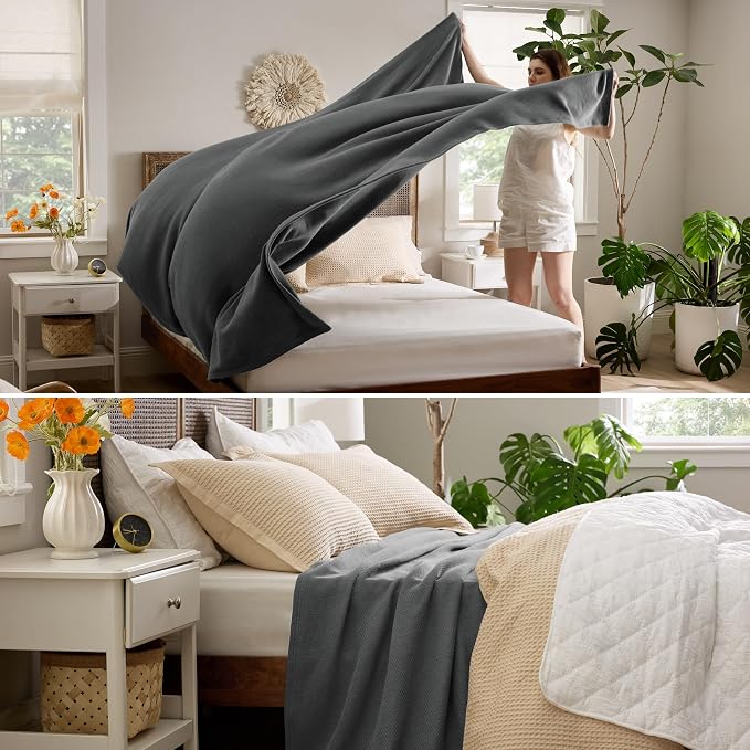 Bedsure GentleSoft 100% Cotton Blanket Queen Size - Image 4