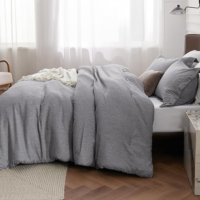 Bedsure Oversized King Comforter Set - Dark Grey Soft Bedding for All Seasons, Cationic Dyed Bed Set, 3 Pieces, 1 Oversized King Size Comforter (120"x98") and 2 Pillow Shams (20"x36"+2")