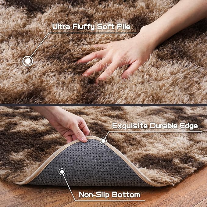Large Area Rug for Living Room 10x14, Fluffy Shag Rug - Image 8