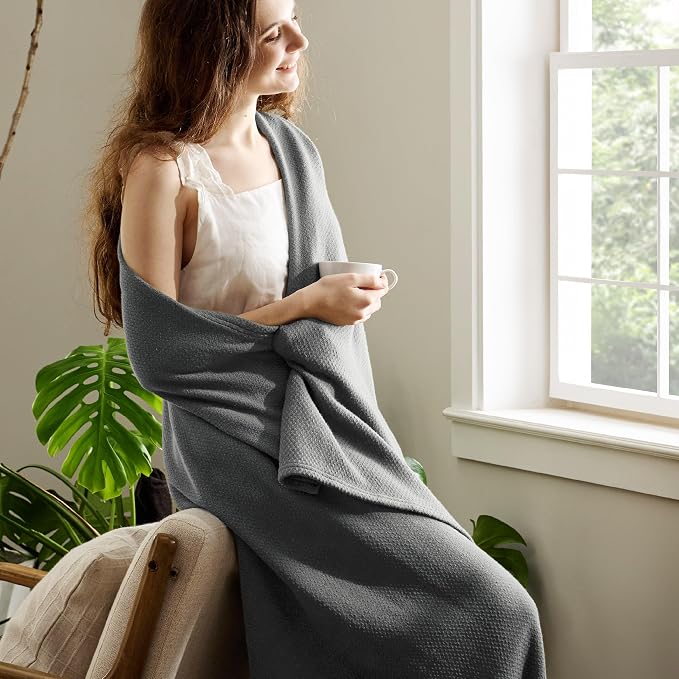 Bedsure 100% Cotton Blanket Full Size - Image 4