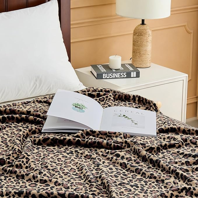 Edenleaf Leopard Print Blanket Fleece Throw - Image 5