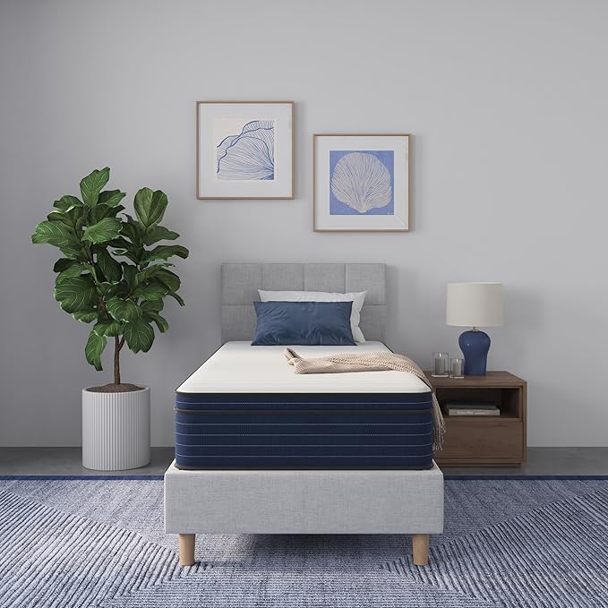 NapQueen Twin Size, 10 Inch New Victoria Hybrid Cooling Gel Infused Pocket Spring and Memory Foam Mattress, Bed in a Box, CertiPUR-US Certified