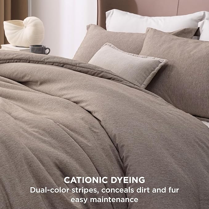 Bedsure Oversized King Comforter Set - Khaki Soft Bedding for All Seasons, Cationic Dyed Bed Set, 3 Pieces, 1 Oversized King Size Comforter (120"x98") and 2 Pillow Shams (20"x36"+2")