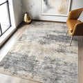 LOONGRUG 4x6 Area Rug Machine Washable Neutral Modern Rugs Grey Brown | by LOONGRUG