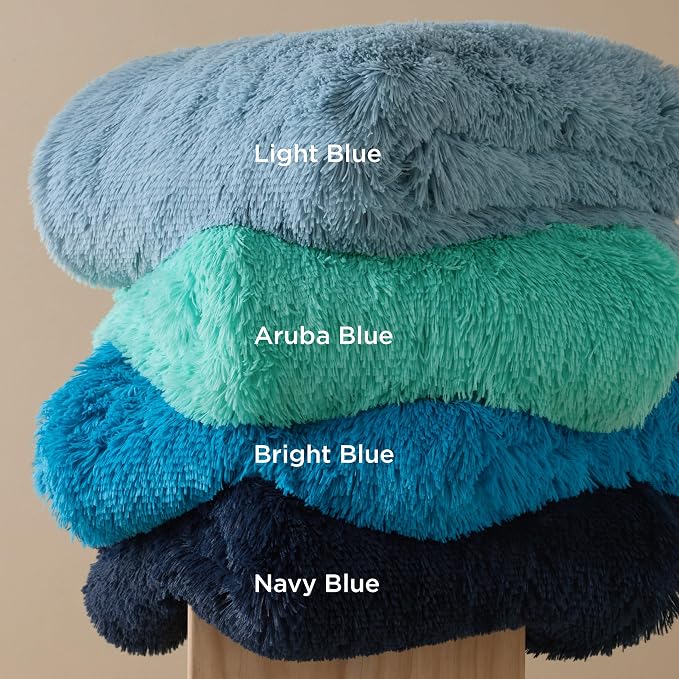 Bedsure GentleSoft Fluffy Bright Blue Throw Blanket Gifts - Image 7