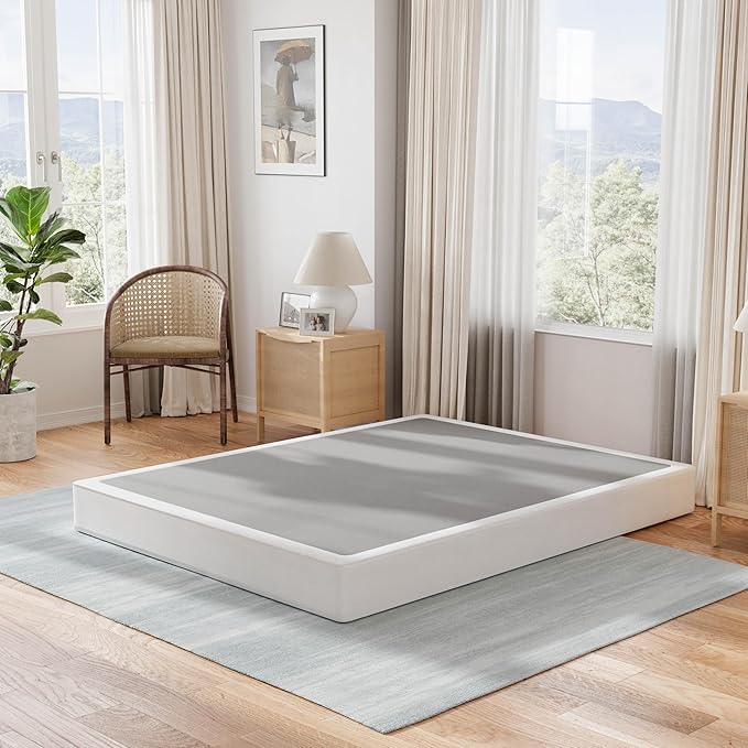 Queen Box Spring 9 Inch High Profile Strong Metal Frame Mattress Foundation, Quiet Noise-Free,Easy Assembly, 3000lbs Max Weight Capacity