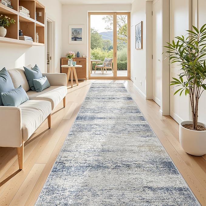 2'6 x 16' Runner Rug Non Slip, Washable Kitchen Rugs, Living Room, Extra Long by Restydon