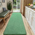 2x8 Runner Rug for Hallway, Long Runner Rugs Non Slip, Matte Green | Soft by AROGANAREARUG